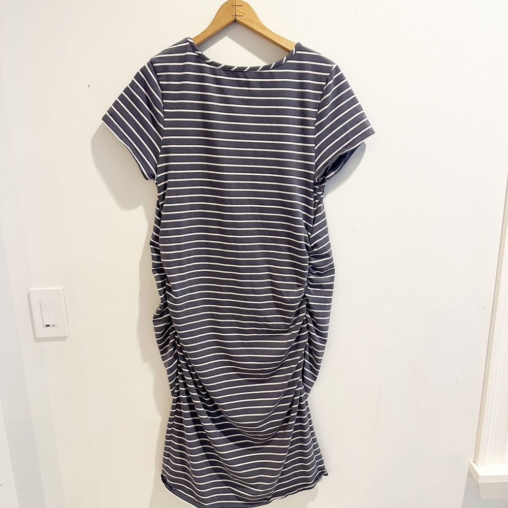 Isabel Maternity gray striped t-shirt dress XXL - Picture 5 of 8